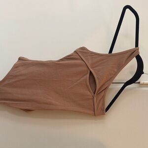 Superdown Tan Ribbed Top